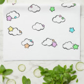 Wolken en sterren theedoek (Gevouwen)