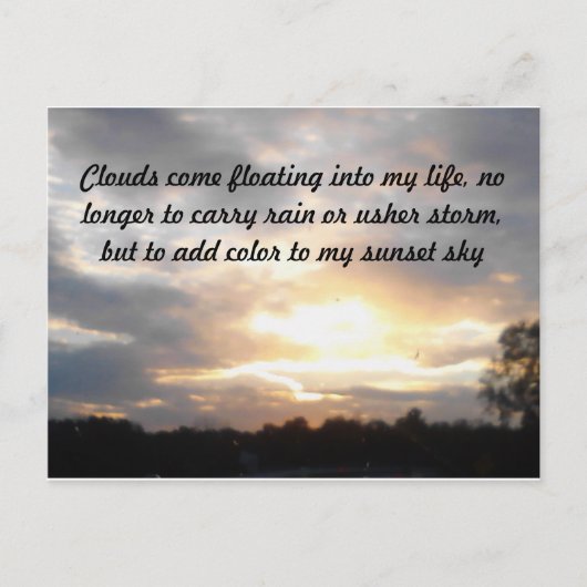 Wolken en zon briefkaart (Voorkant)