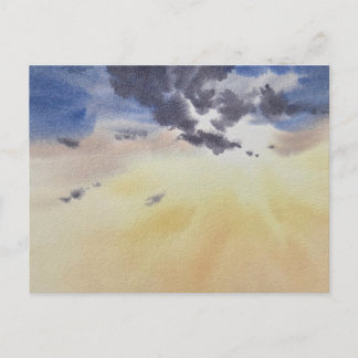 Wolken geschilderd in waterverf briefkaart