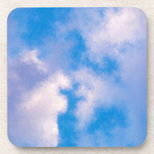 Wolken Harde plastic onderzetters met kurk achterk