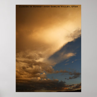 Wolken in Sunset over Goblin Valley State Park Poster