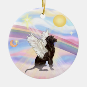 Wolken - Labrador Angel (chocolade) Keramisch Ornament