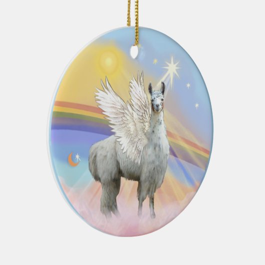 Wolken - Llama Angel (12) Keramisch Ornament (Rechts)