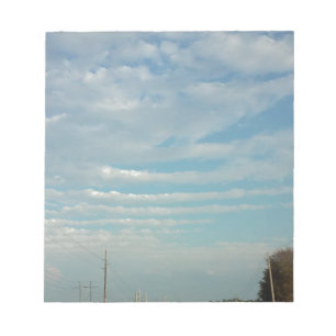 wolken met een blauwe hemelrimpel notitieblok