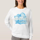 "Wolken" met Louisa May Alcott citaat Vrouwen T-shirt (Voorkant)