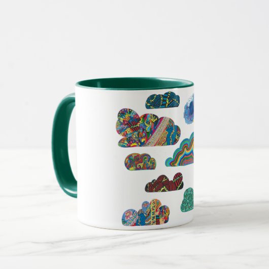 "Wolken" Mok. Originele kunst van Rip Rense. Mok (Voorkant links)