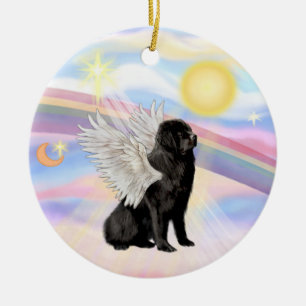 Wolken - Newfoundland Angel (zwart) Keramisch Ornament