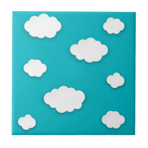 Wolken op Blue Sky Decoratieve Keramische Tegel Tegeltje
