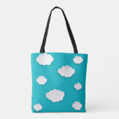 Wolken op Blue Sky Seamless Pattern Canvas tas (Achterkant)