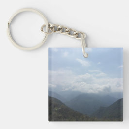 Wolken op de heuvels Sky Blue Color Fotografie Sleutelhanger