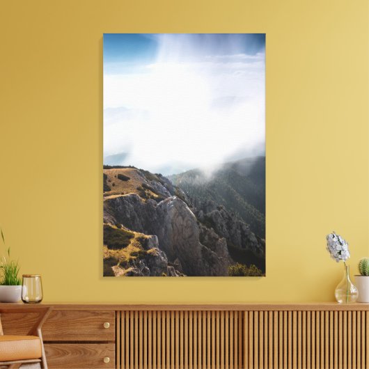 Wolken over bergen canvas afdruk (Insitu (Woonkamer))