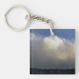 Wolken over het station sleutelhanger