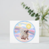 Wolken - Pug Angel (#2) Briefkaart (Staand voorkant)