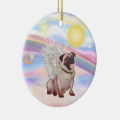 Wolken - Pug Angel (fawn) Keramisch Ornament (Rechts)