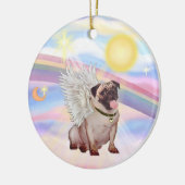 Wolken - Pug Angel (fawn) Keramisch Ornament (Links)