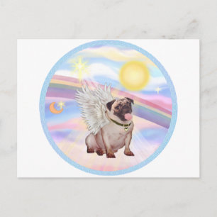 Wolken - Pug Engel (#2) Briefkaart