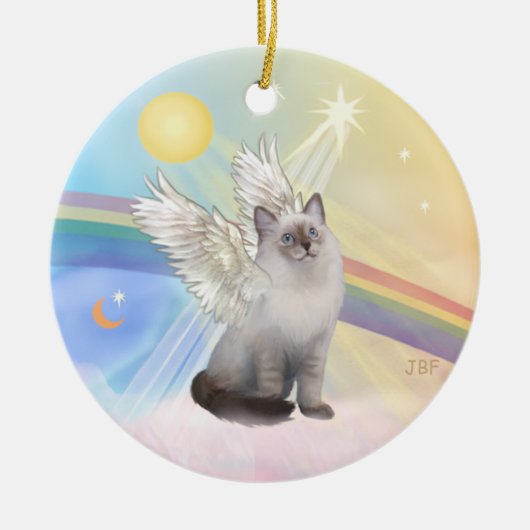Wolken - Ragdoll Cat Angel Keramisch Ornament (Voorkant)
