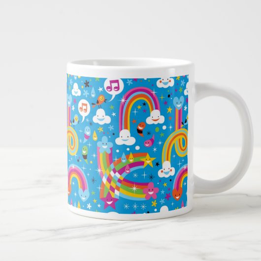 wolken regenbogen laten het heetsenpatroon vallen extra grote mok (Rechts)