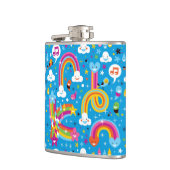 wolken regenbogen laten het heetsenpatroon vallen heupfles (Links)