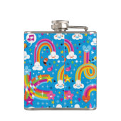 wolken regenbogen laten het heetsenpatroon vallen heupfles (Achterkant)