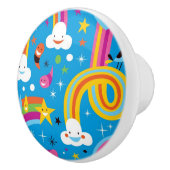 wolken regenbogen laten het heetsenpatroon vallen keramische knop (Rechts)