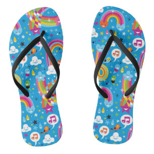 wolken regenbogen laten het heetsenpatroon vallen teenslippers