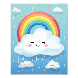 Wolken Regenboog Foto Afdruk