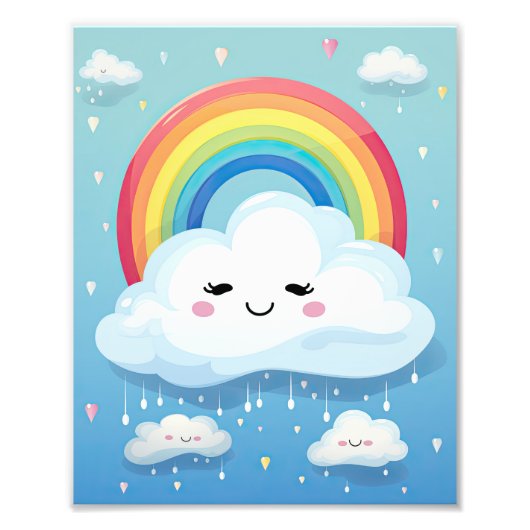 Wolken Regenboog Foto Afdruk (Voorkant)