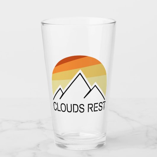 Wolken Rest Berg Yosemite Retro Glas (Voorkant)