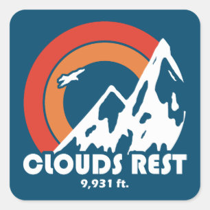 Wolken Rest Berg Yosemite Sun Eagle Vierkante Sticker