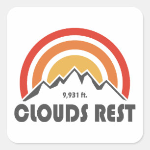 Wolken Rest Berg Yosemite Vierkante Sticker
