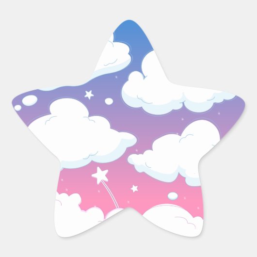 wolken ster sticker (Voorkant)