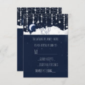 Wolken & Sterren Sparkle Celestial Wedding RSVP Ka (Voorkant / Achterkant)