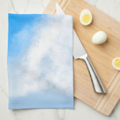 Wolken uit elkaar - Blauwe keukenhanddoek (Quarter Fold)