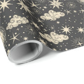 Wolken van Star Moon Planets Cadeaupapier (Rol Hoek)