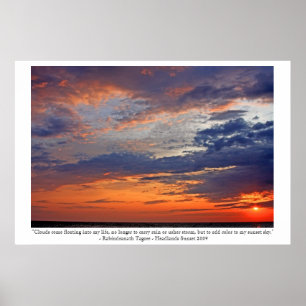Wolken voegen kleur toe aan mijn zonsondergang poster