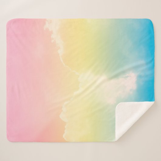 wolkenachtergrond met een pastelkleurige gradiënt. sherpa deken (Voorkant (horizontaal))