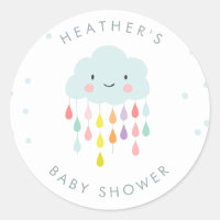 Wolkenenvelop sticker Baby shower sprinkhaan