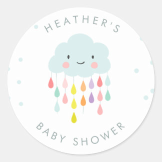 Wolkenenvelop sticker Baby shower sprinkhaan