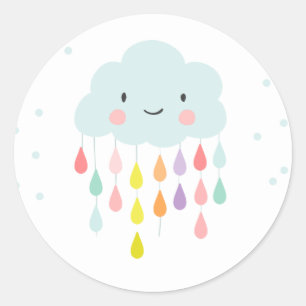 Wolkenenvelop sticker Baby shower sprinkhaan
