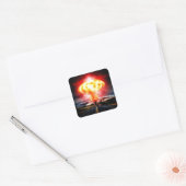 Wolkenillustratie van de paddenstoel van de kernex vierkante sticker (Envelop)