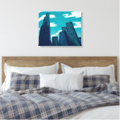 Wolkenkrabbers in Chicago Canvas Afdruk (Insitu (Slaapkamer))