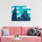Wolkenkrabbers in Chicago Canvas Afdruk (Insitu (Woonkamer))