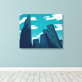 Wolkenkrabbers in Chicago Canvas Afdruk (Insitu (Houten vloer))