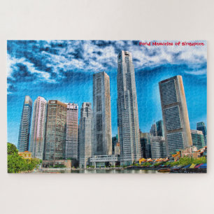 Wolkenkrabbers Singapore Silhouet . Legpuzzel