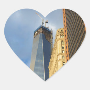 Wolkenkrabberspiegelingen van New York Hart Sticker