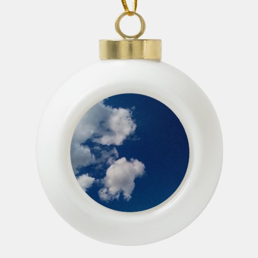 Wolkenpufjes Keramische Bal Ornament (Voorkant)