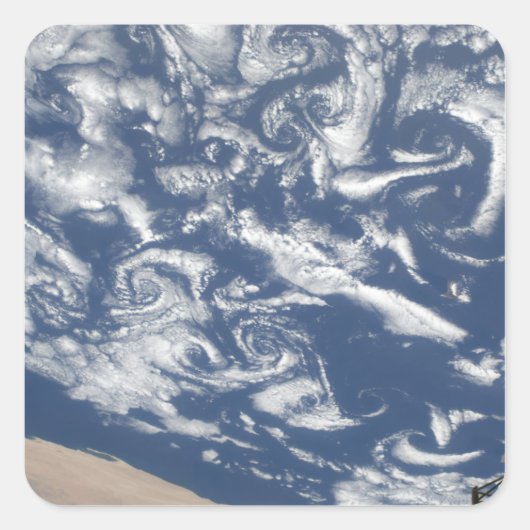 Wolkenvortex straten voor de kust vierkante sticker (Voorkant)