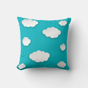 Wolkjes op blauwe lucht patroon kussen – Serene