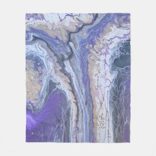 Wollen deken abstract paars & goud mineraalader
